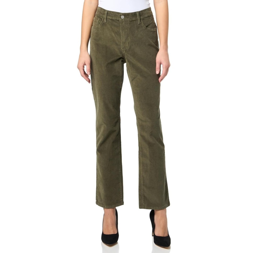 Levi's Ivy Green Corduroy Straight Leg Mid Rise Pants Stretch 8 (31x30) NWT
